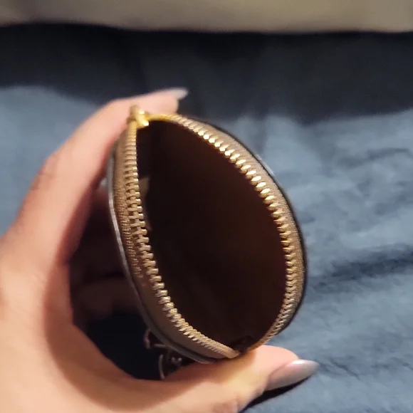 Coach Round Brown Coin Purse with Gold Accents - Picture 3 of 6